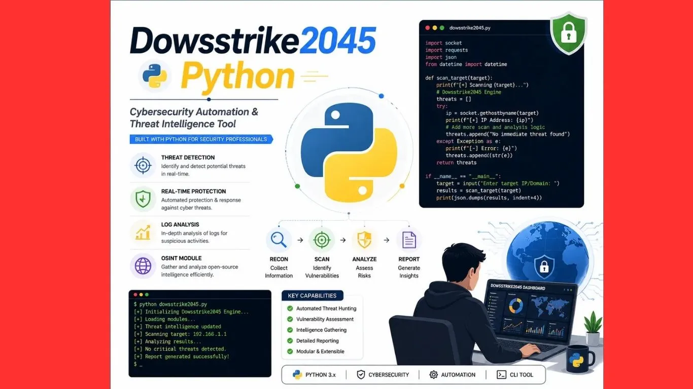 Dowsstrike2045 Python framework explained with Python automation code