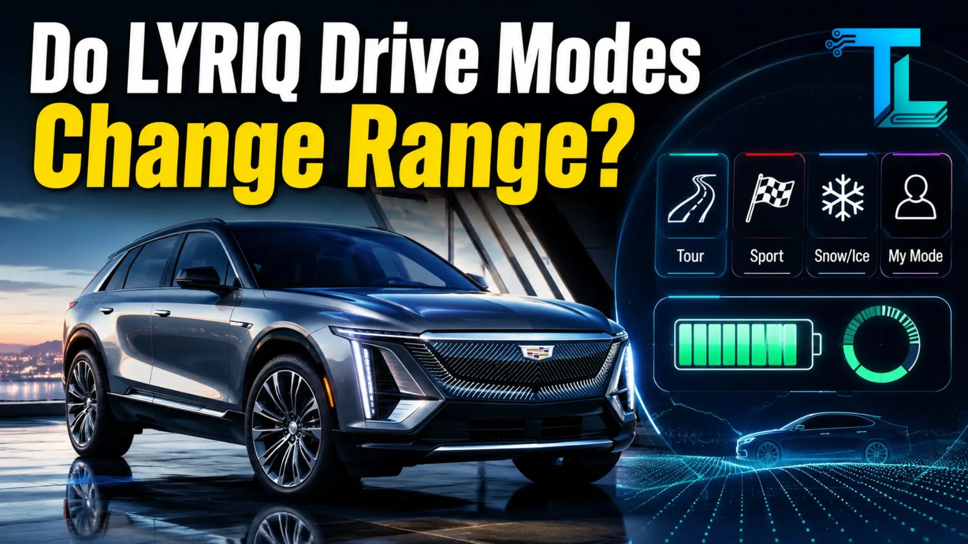 do the driving modes in cadillac lyriq offer different ranges or battery usages?