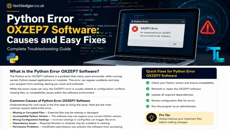Developer troubleshooting Python error oxzep7 software in a code editor